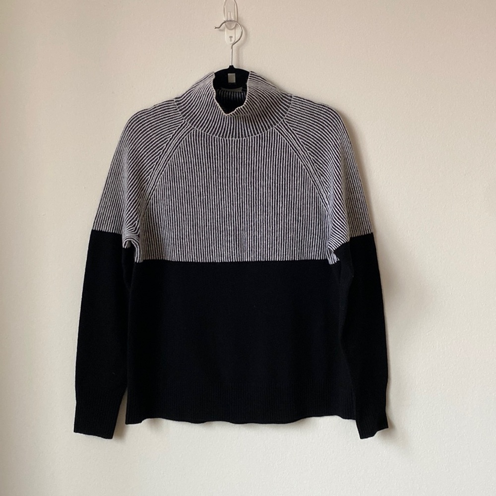 Summersalt Luxe Cashmere Blend Two-Tone Sweater